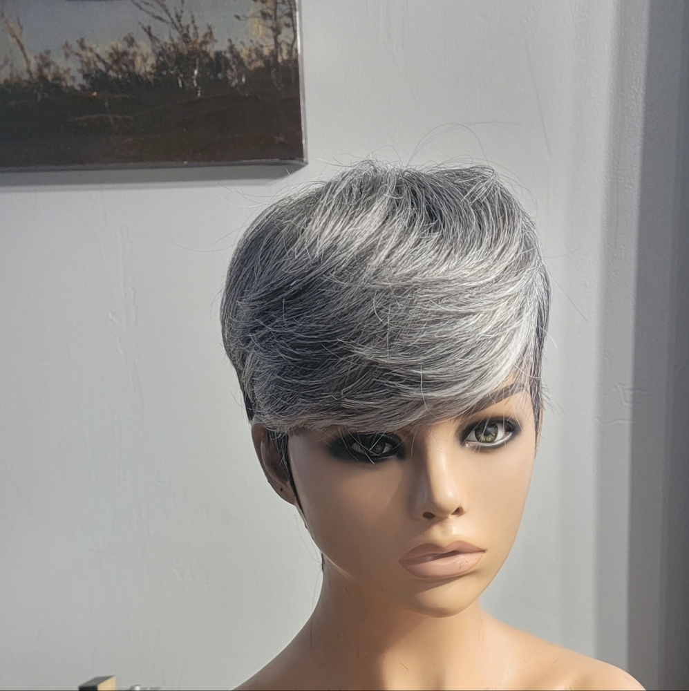 Salt/Pepper - Synthetic Pixie Wig